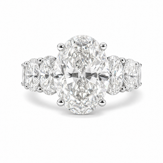 3.04 CT OVAL WITH SIDE DIAMONDS