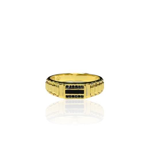 Ring met onyx en zwarte zirkonia