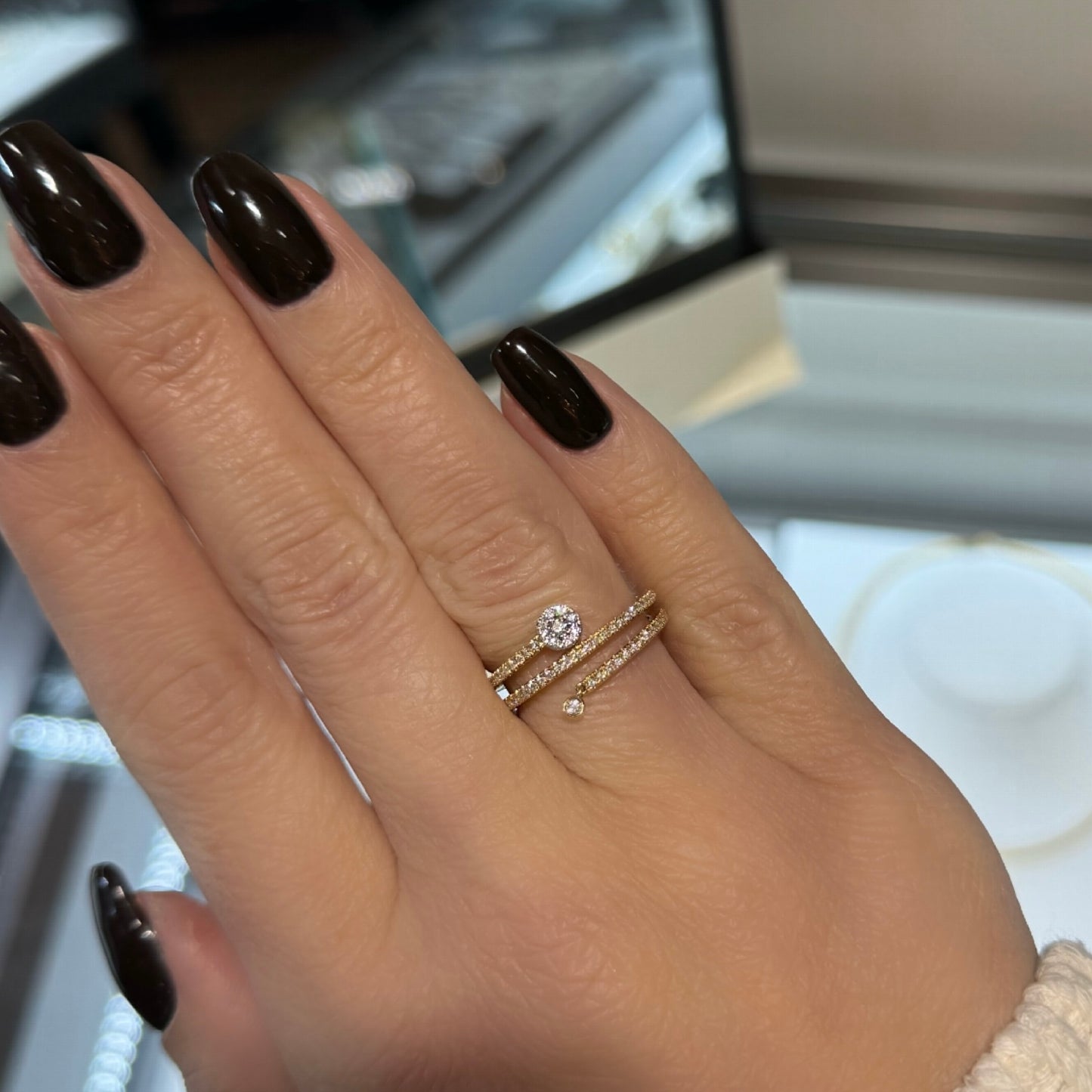 Bague diamant spirale 