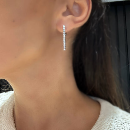 Tennis diamanten oorbellen