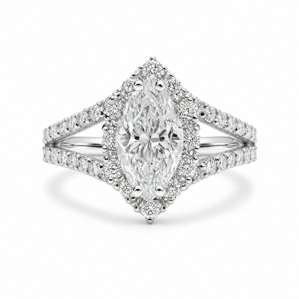 1.02 CT MARQUISE CUT HALO RING