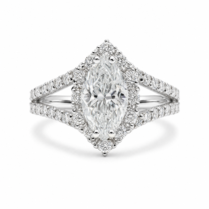 1.02 CT MARQUISE CUT HALO RING
