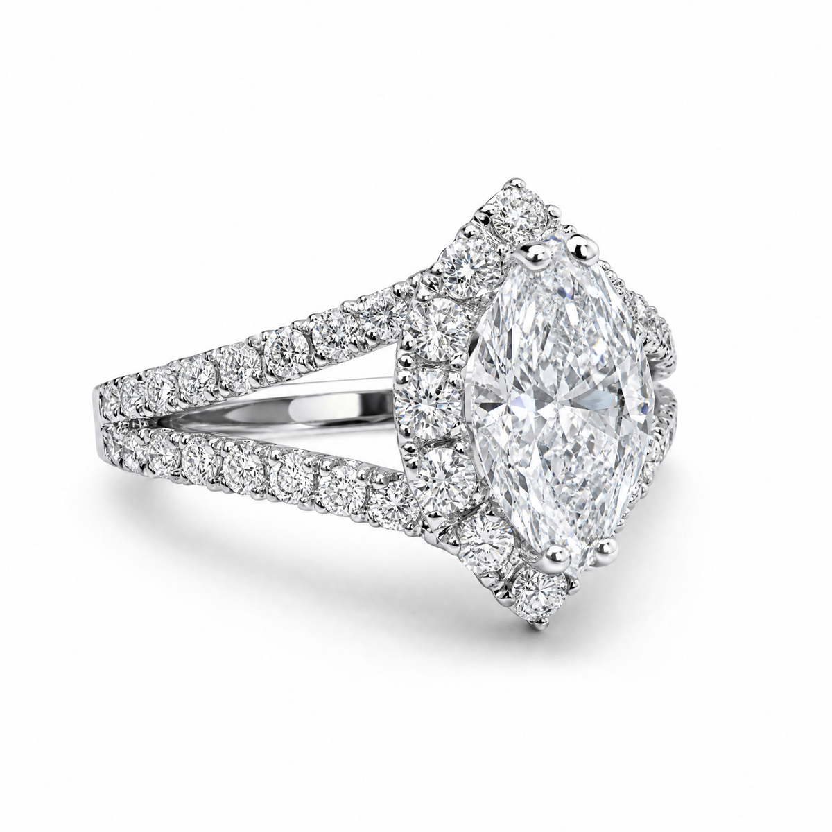 1.02 CT MARQUISE CUT HALO RING