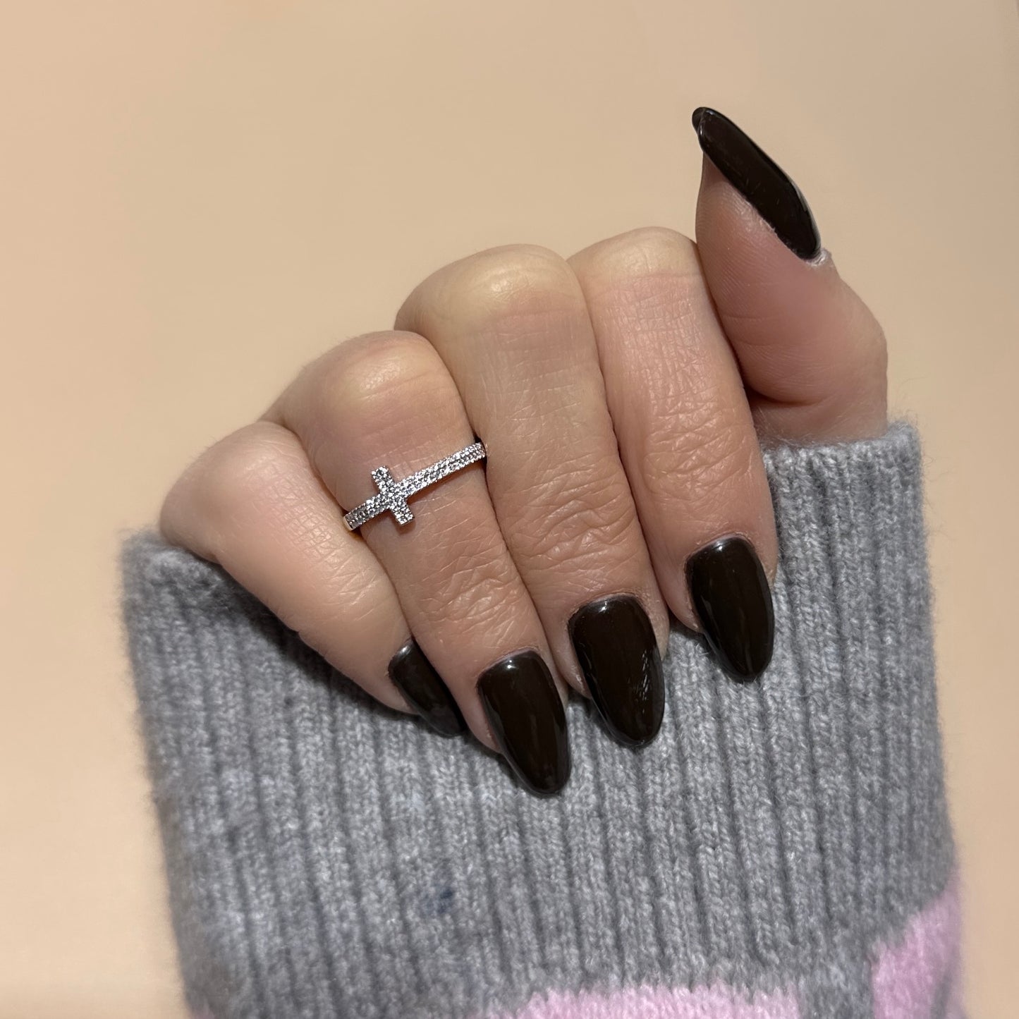 Diamanten kruisring 
