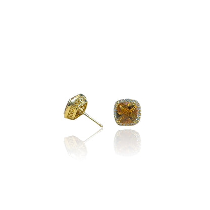 Citrine de 4,55 ct sertie dans un halo de diamants
