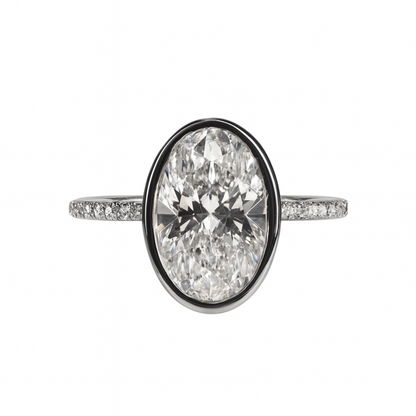 'LINDA' OVAL RING (WHITE GOLD)