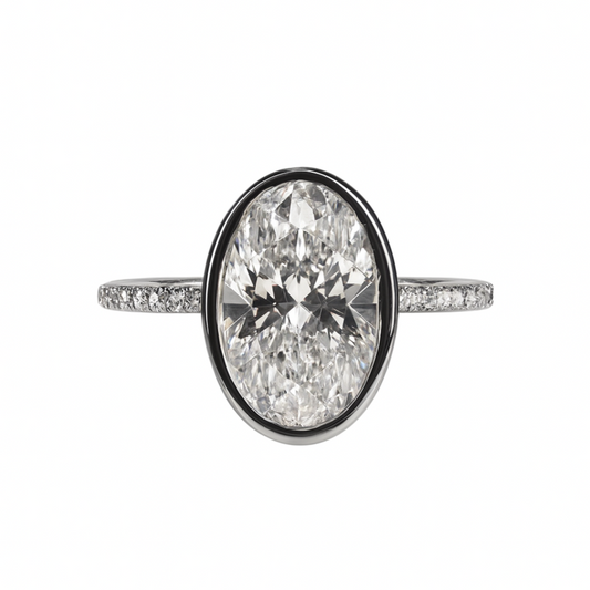 'LINDA' OVAL RING (WHITE GOLD)