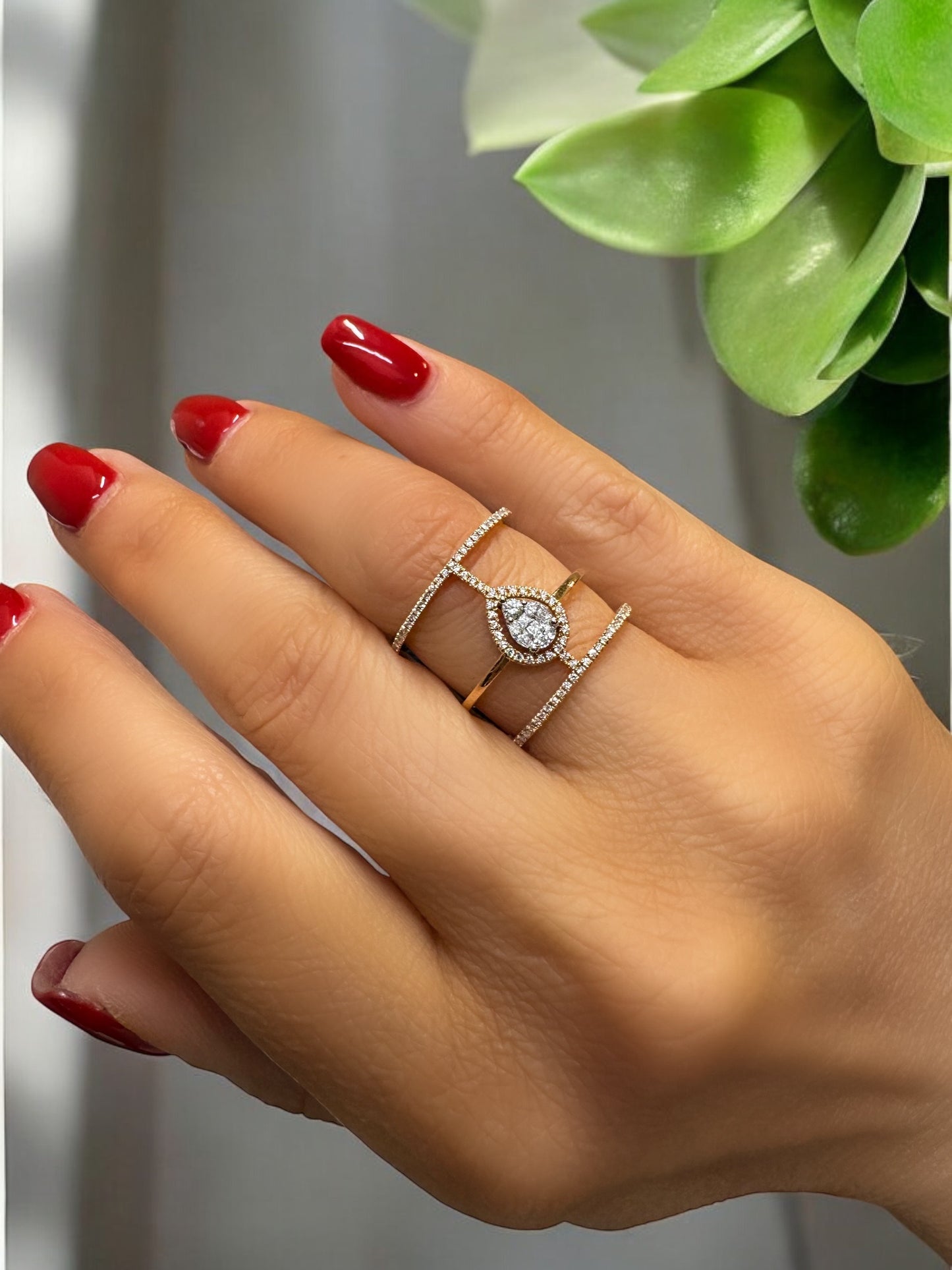 BAGUE DIAMANT 3 RANGS 0,40 CT 