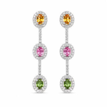 RAINBOW GEMSTONE DROP EARRINGS