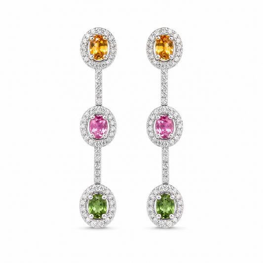 RAINBOW GEMSTONE DROP EARRINGS