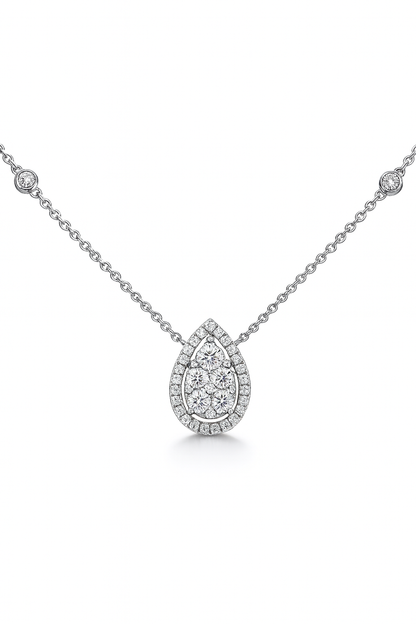 TEARDROP SHAPED DIAMOND NECKLACE