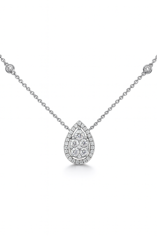 TEARDROP SHAPED DIAMOND NECKLACE