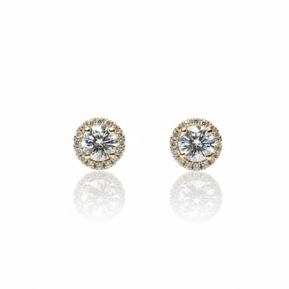 Boucles d'oreilles halo en diamant (LG)