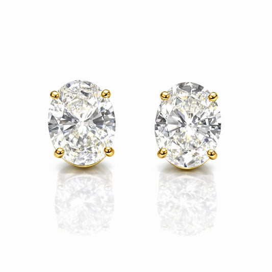 OVAL SOLITAIRE EARRINGS