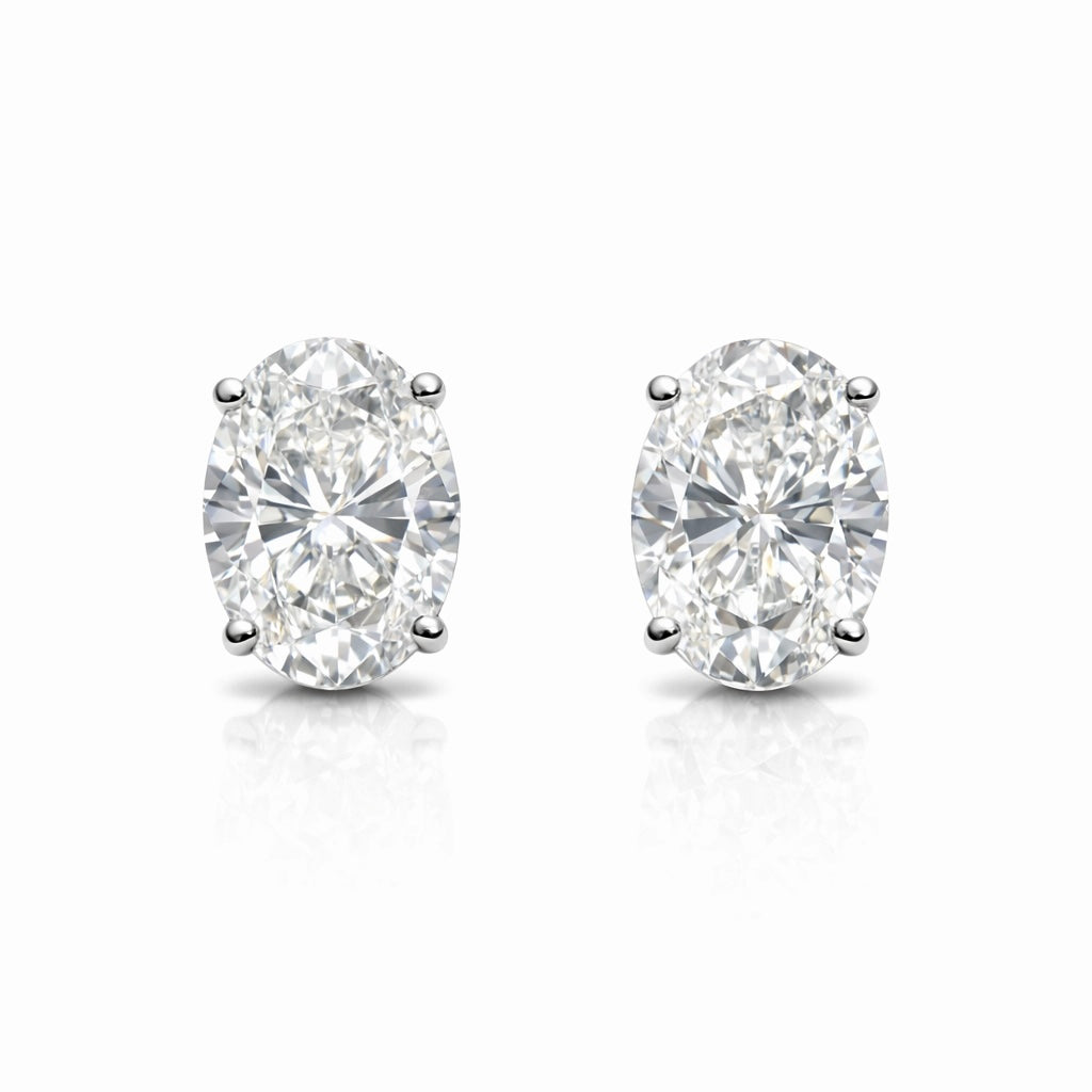 OVAL SOLITAIRE EARRINGS