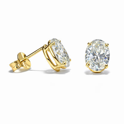 OVAL SOLITAIRE EARRINGS