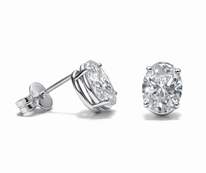 OVAL SOLITAIRE EARRINGS