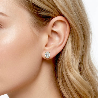 OVAL SOLITAIRE EARRINGS