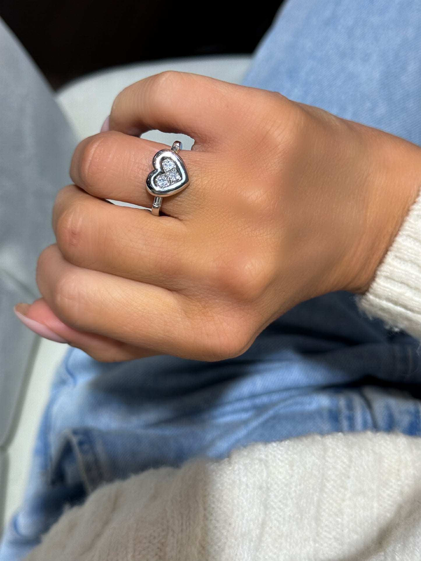 Diamanten Hart Knoop Ring 