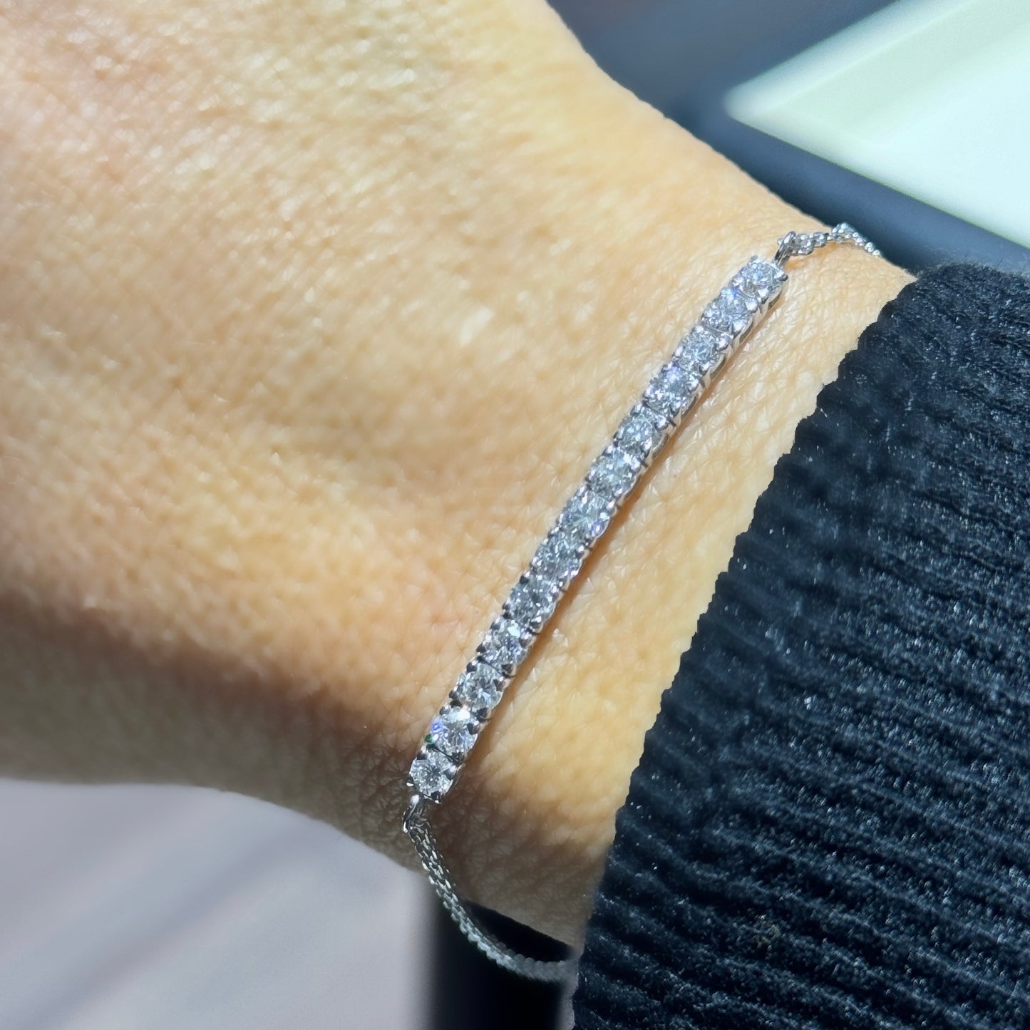 Bracelet tennis demi-lune en diamant LG de 1,50 ct
