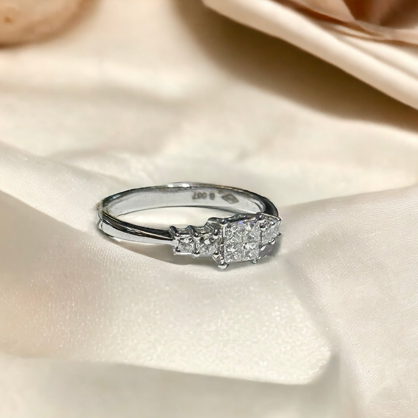 illusie Princess Cut Diamanten Ring 
