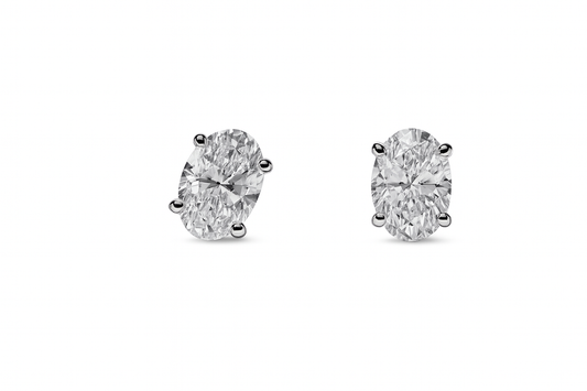 OVAL SOLITAIRE EARRINGS