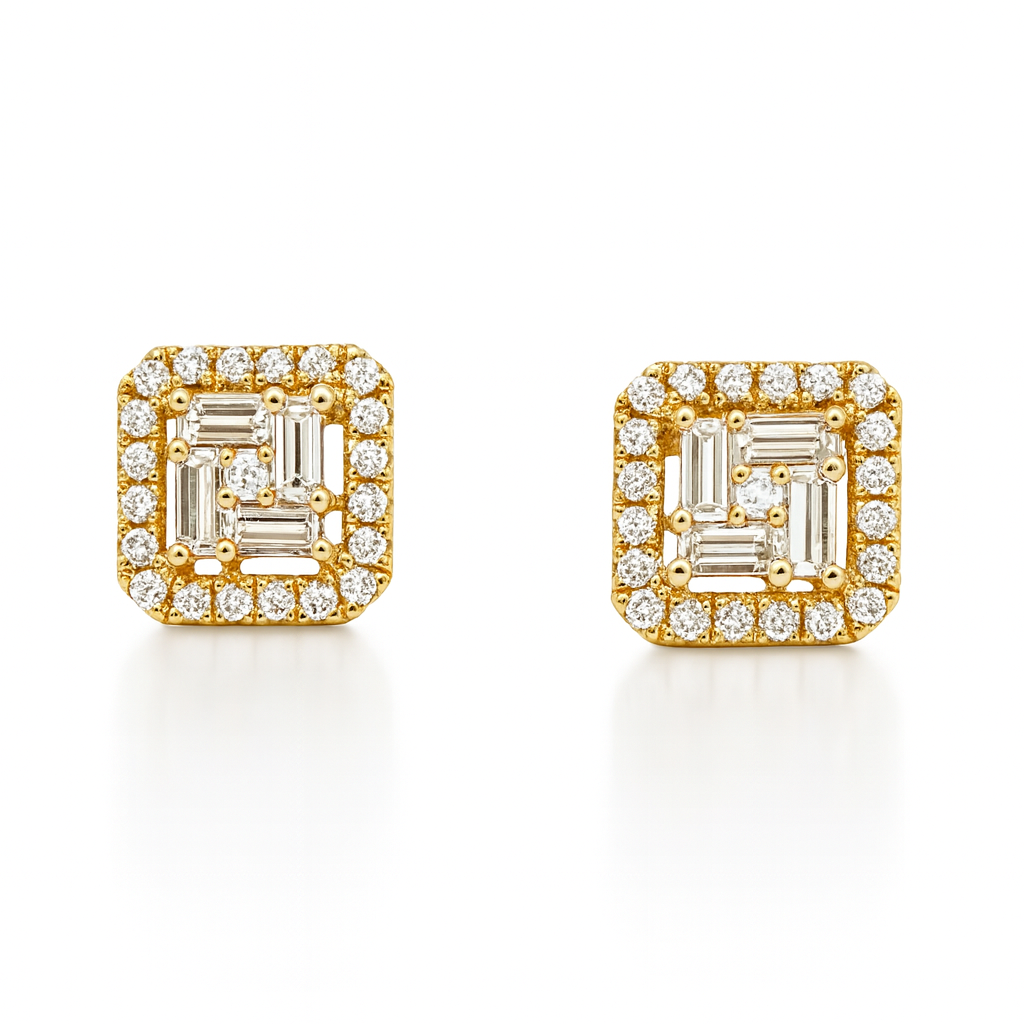 Vierkante Halo Illusion Oorbellen