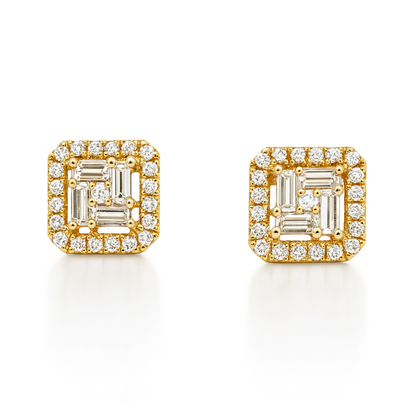 Vierkante Halo Illusion Oorbellen