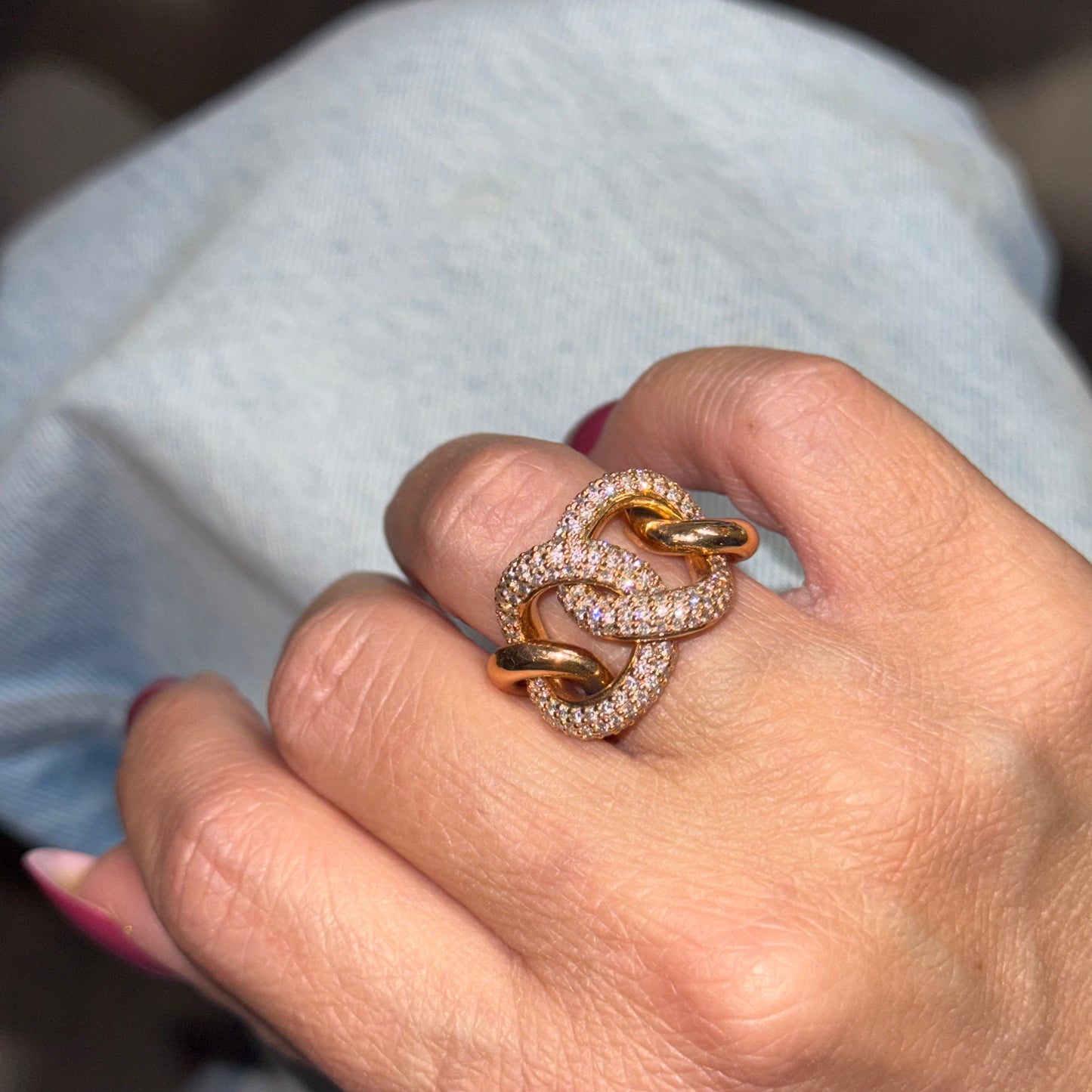 Diamanten schakelring 