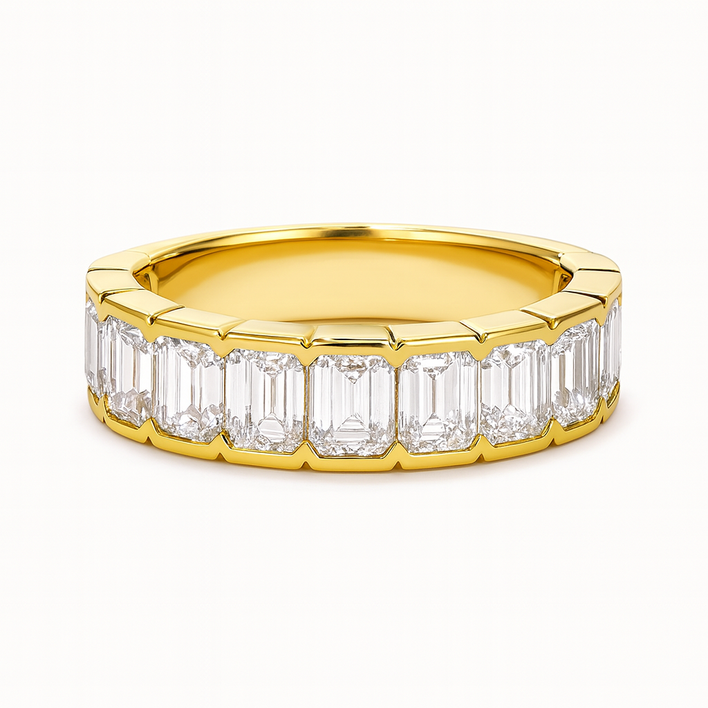 EMERALD HALF ETERNITY RING