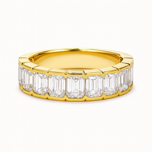 EMERALD HALF ETERNITY RING