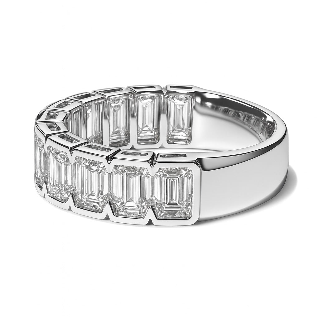 EMERALD HALF ETERNITY RING