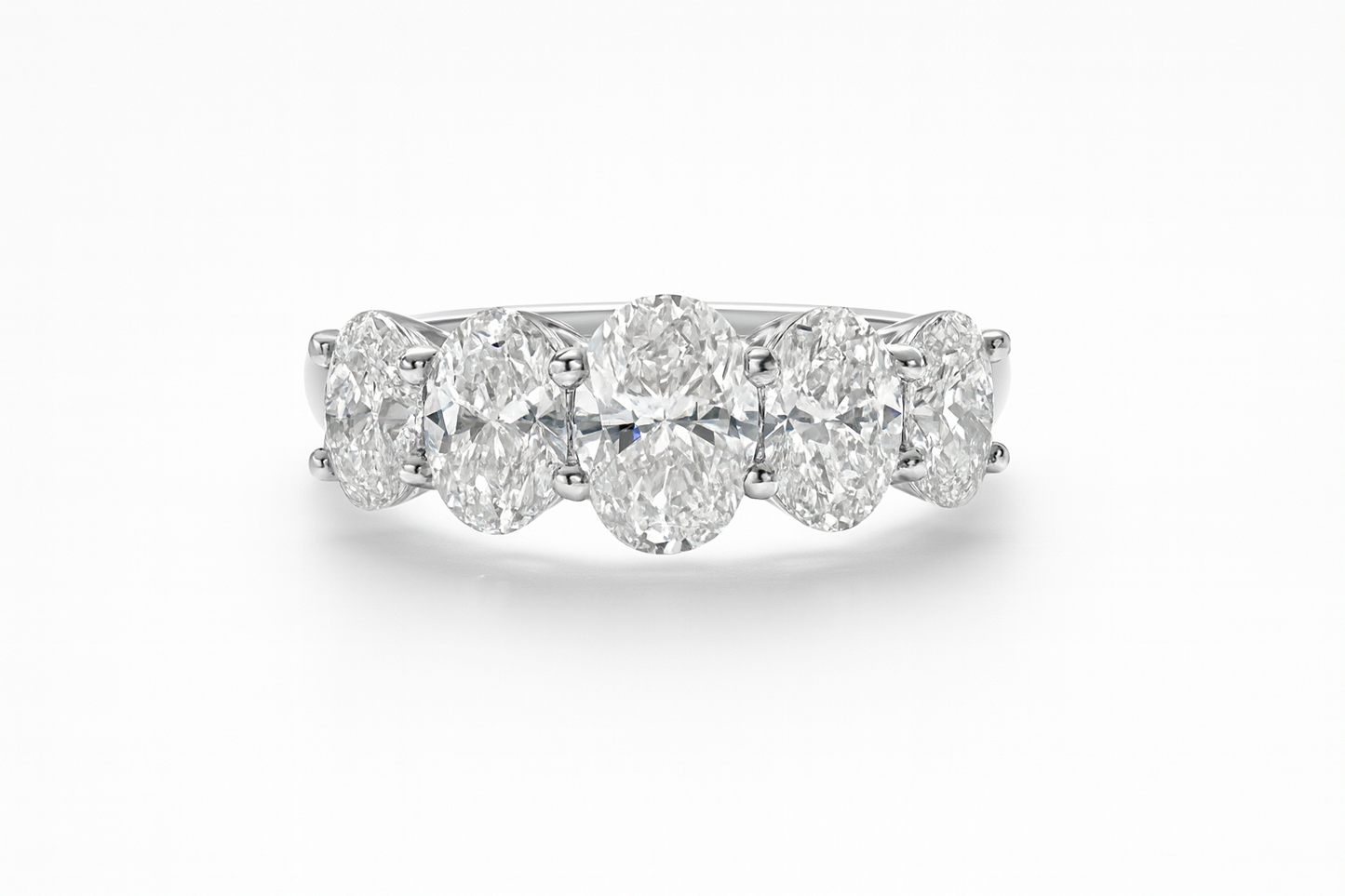OVAL DIAMOND ETERNITY BAND - FIVE STONE
