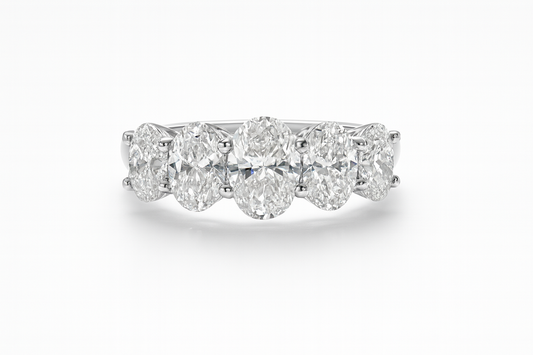 OVAL DIAMOND ETERNITY BAND - FIVE STONE