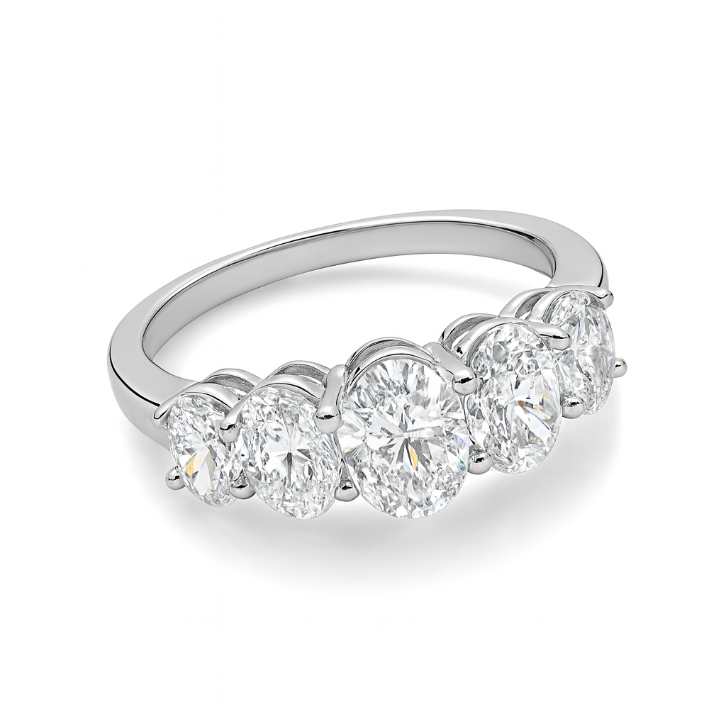 OVAL DIAMOND ETERNITY BAND - FIVE STONE