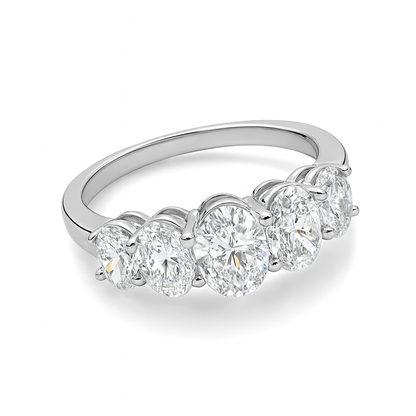 OVAL DIAMOND ETERNITY BAND - FIVE STONE