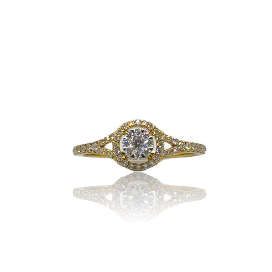 Bague halo de diamants Illusion 