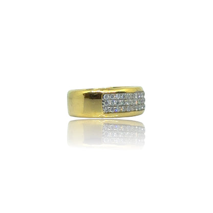 3-rijige pavé diamanten ring
