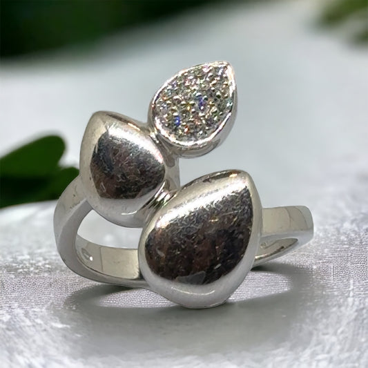 Blad diamanten ring