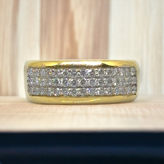 3-rijige pavé diamanten ring
