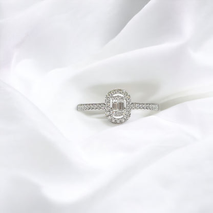 Illusie Ovale Diamanten Ring 