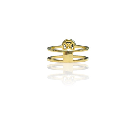Ronde Halo Solitaire Ring Dubbel Lichaam 
