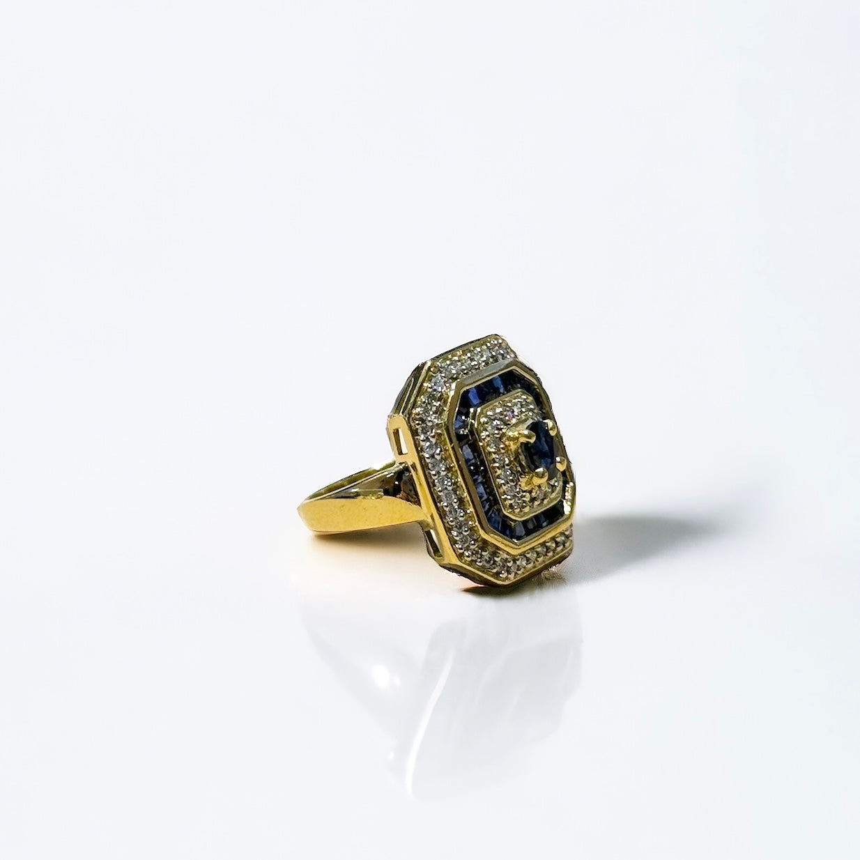 Saphir et diamants vintage