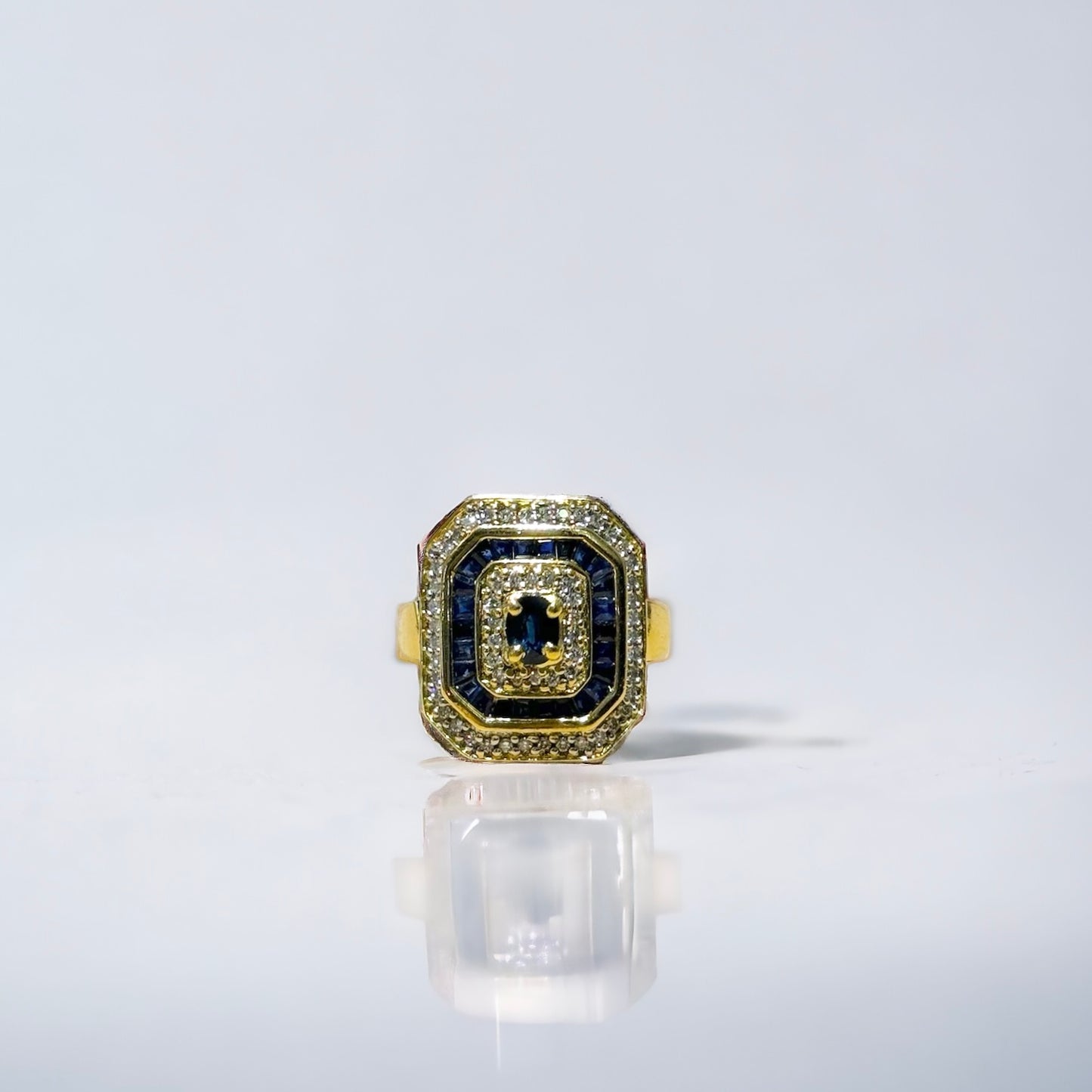Saphir et diamants vintage