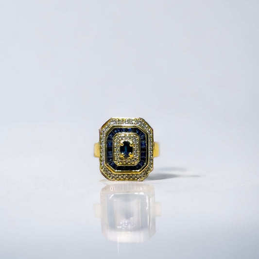 Vintage saffier en diamanten