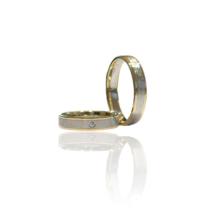 Alliances de mariage en diamant brossé mat de 4 mm