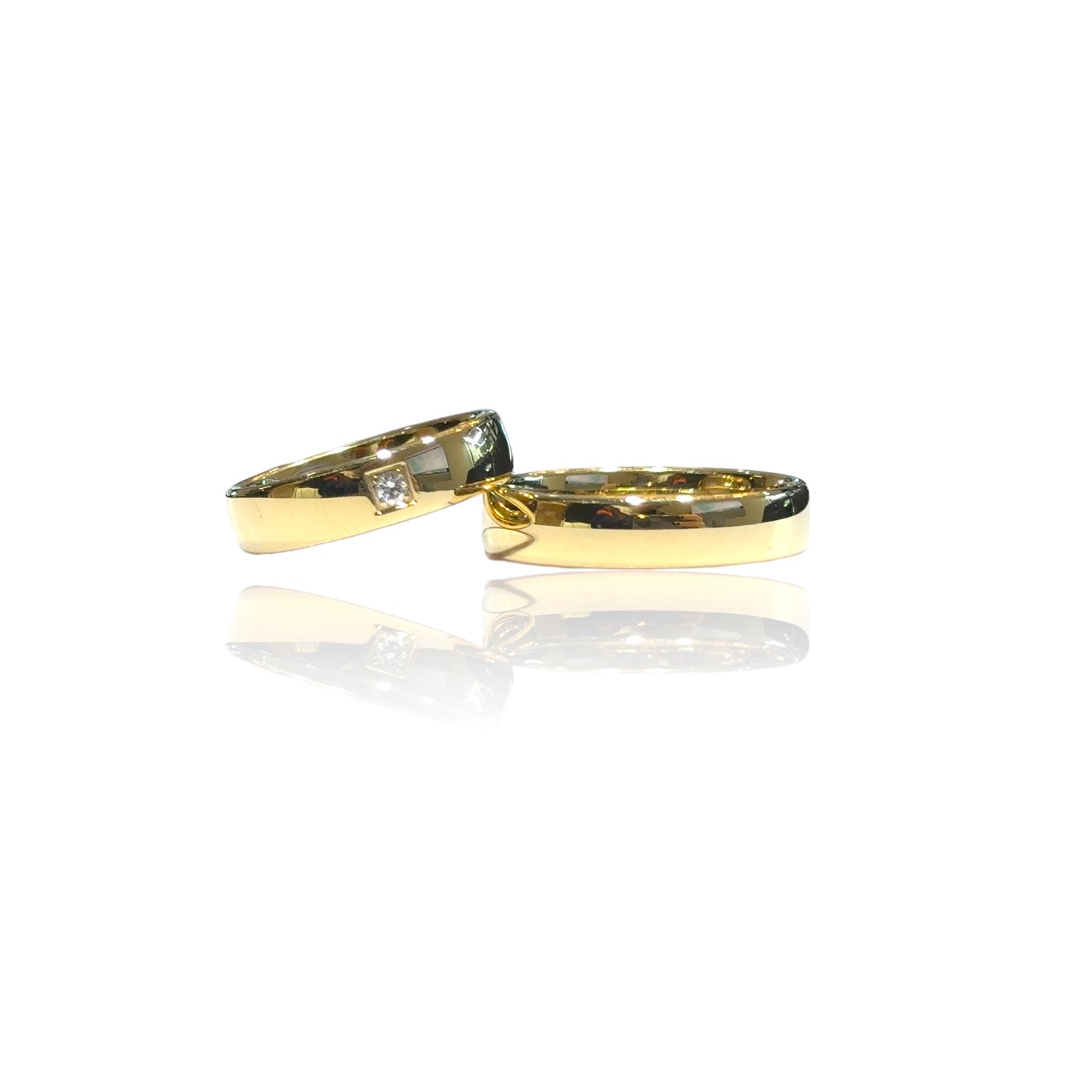 Alliances de mariage confortables de 5 mm avec diamant