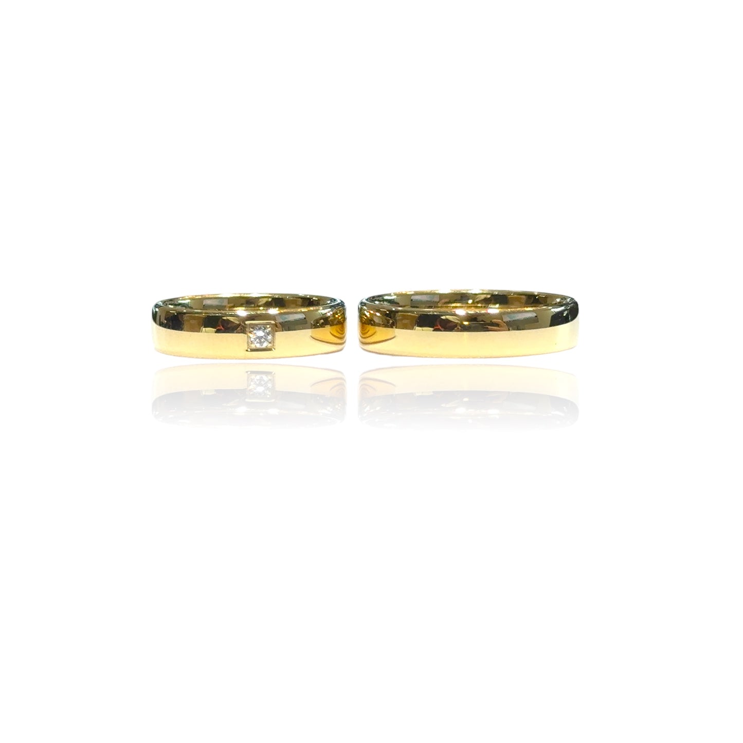 Alliances de mariage confortables de 5 mm avec diamant