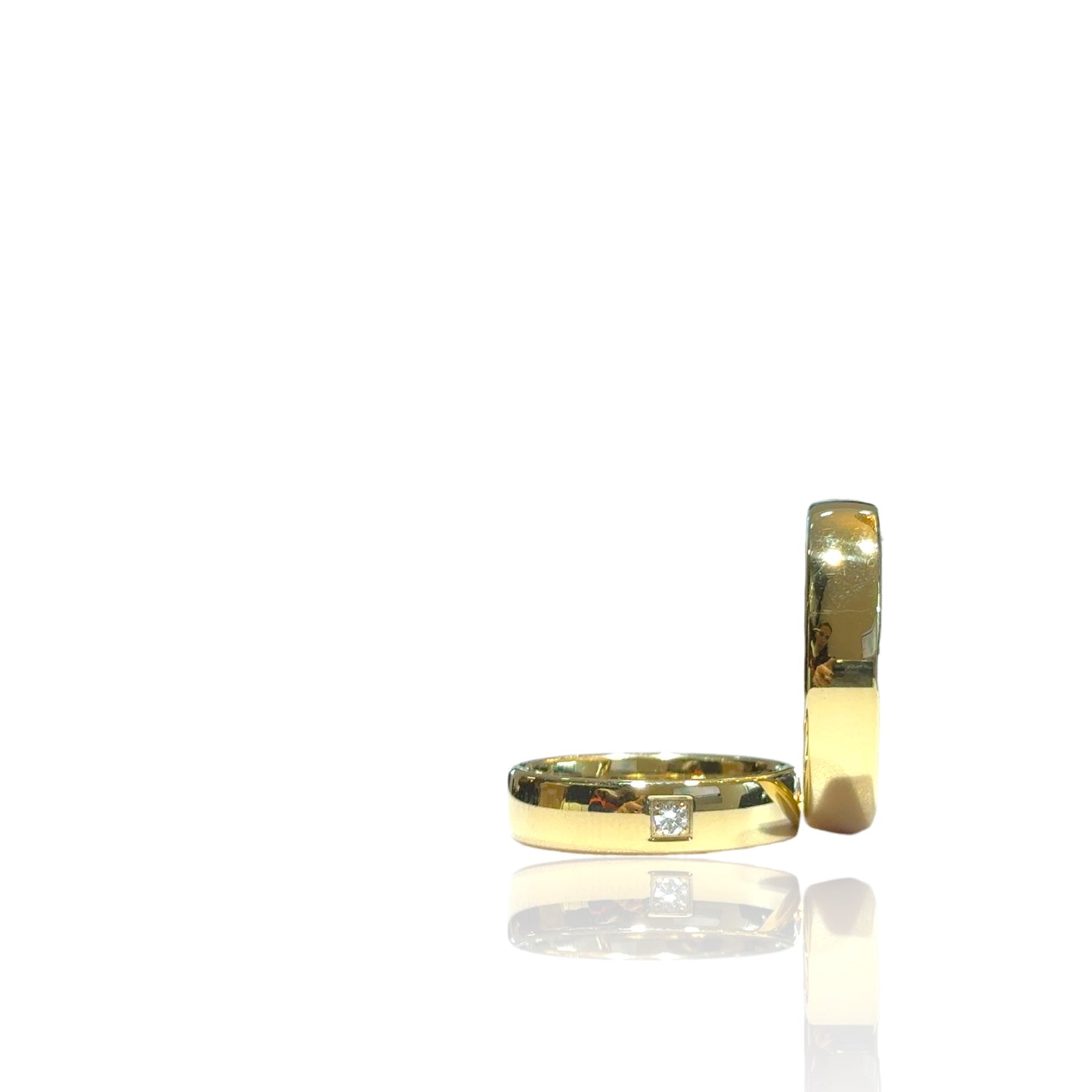 Alliances de mariage confortables de 5 mm avec diamant