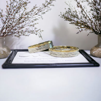 Alliances de mariage confortables de 5 mm avec diamant
